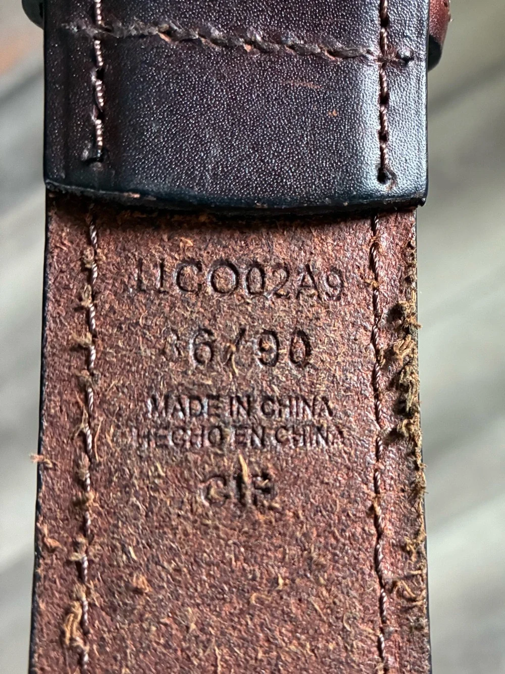 Columbia Leather Belt Silver Hardware Gorpcore Versatile Casual Size 36 Brown